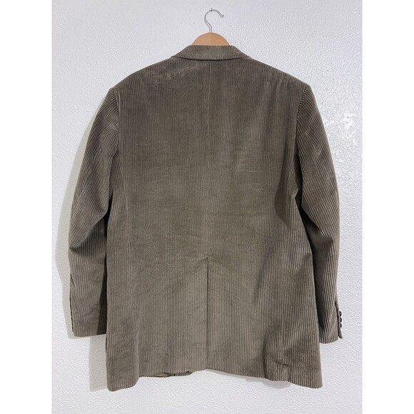 Thomas Hill Corduroy Taupe Khaki Wide Wale Blazer SportCoat 42L - Picture 3 of 8